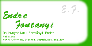 endre fontanyi business card